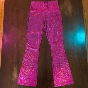 Dollskill pink iridescent size XS flare pants NEW